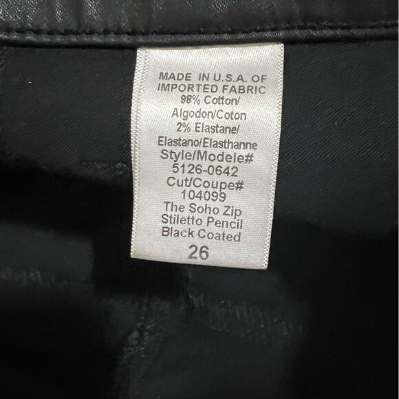 Current/Elliott Soho Zip Skirt Womens 26 Black Coated Pencil Stiletto Biker - Picture 7 of 7